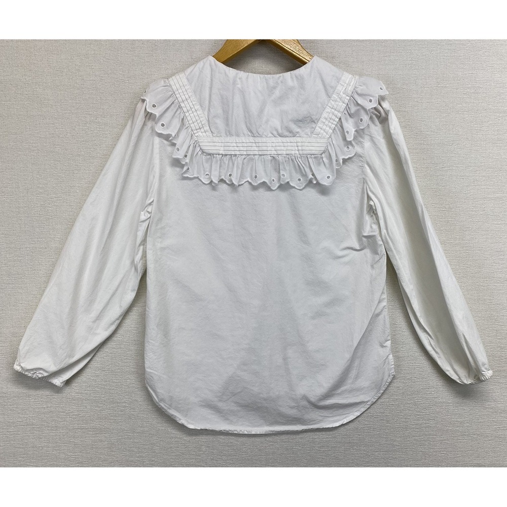 Zara White Ruffled Blouse - Picture 3 of 10